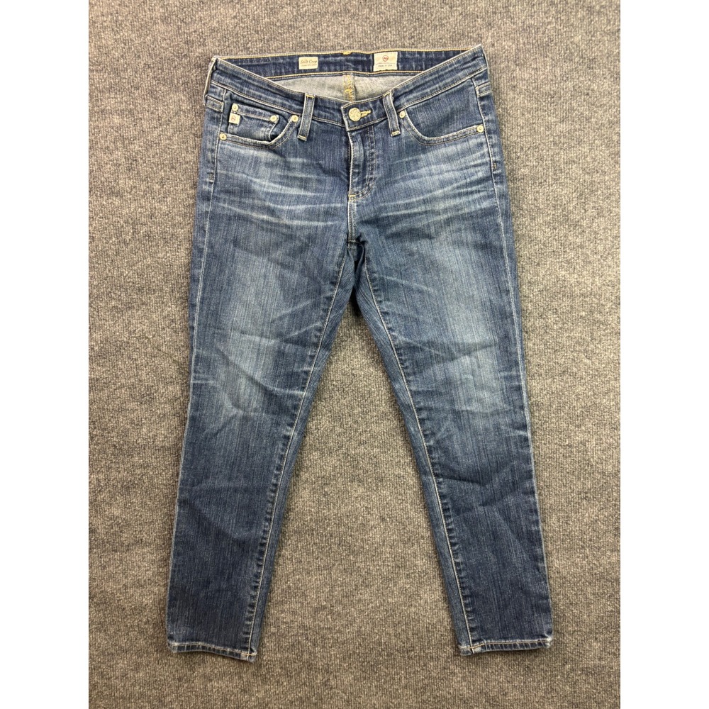 AG Adriano Goldschmied Stilt Crop Jeans Womens 27R Blue Cigarette‎ Denim
